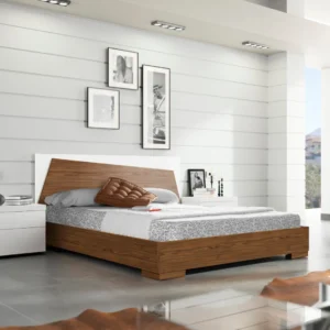 QUARTO CASAL LACADO BRANCO COM NOGUEIRA