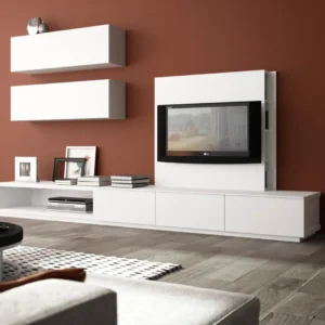 SALA ESTAR COM BASE 3 GAVETAS MAIS BASE ABERTA EM LACADO BRANCO